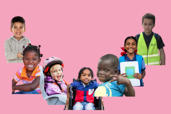 Preview met de foto's van de 7 kinderen die op de fiches te zien zijn