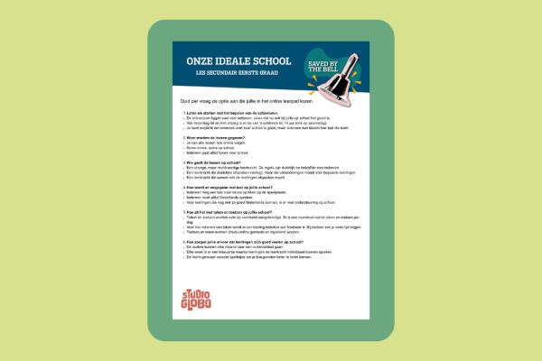 kleine versie vragenblad ideale school - secundair eerste graad